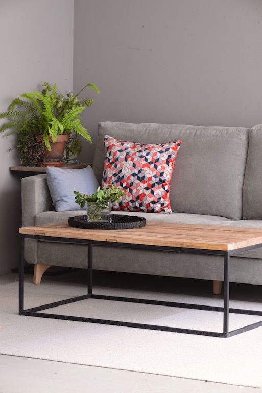 MESA DE CENTRO HIERRO Y MADERA