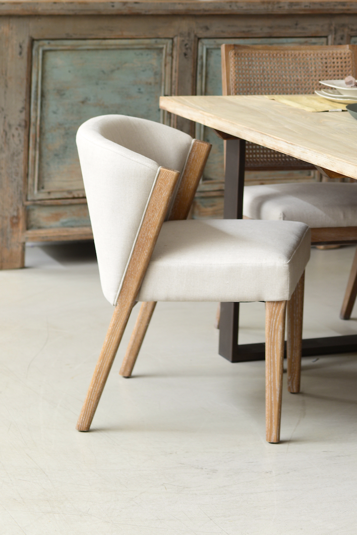 Silla Mara de roble y lino